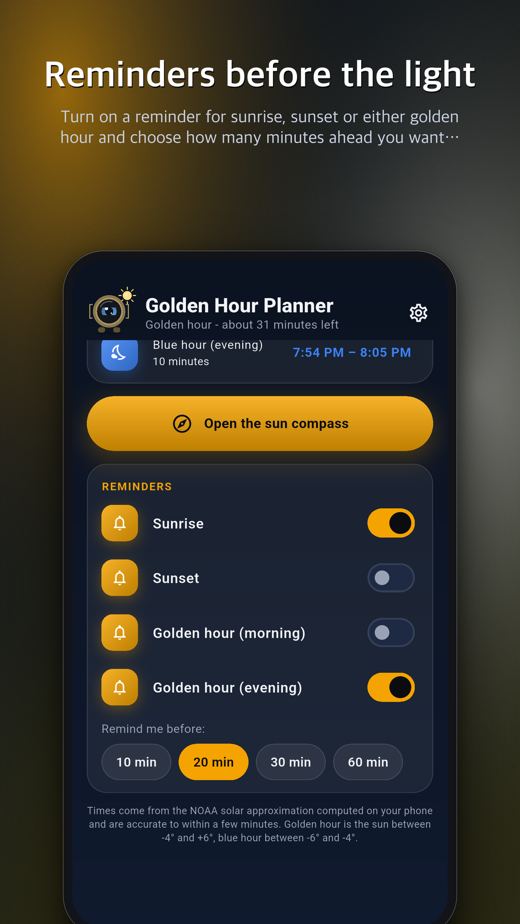 Golden Hour Planner screenshot 2