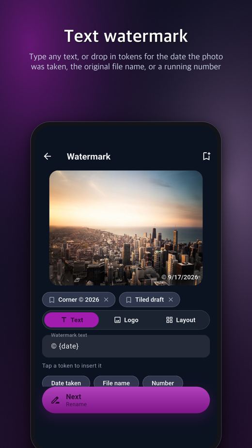 Photo Watermark & Rename screenshot 1